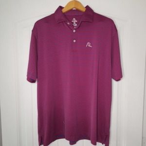 Rhoback Polo Shirt Mens XL Red and Blue Stripes Men's Golf